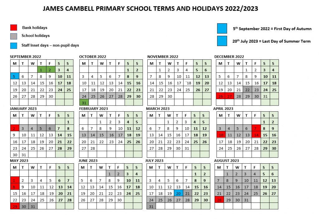 James Cambell Primary School TERM DATES